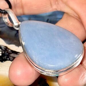 Powder Blue Angelite Pendant 2 1/4”
